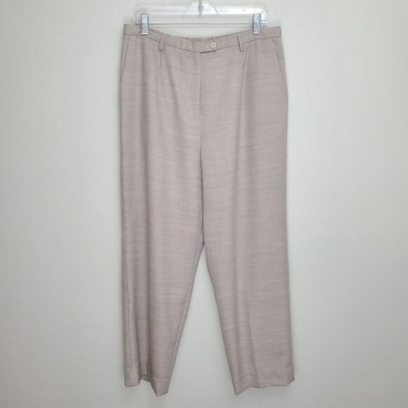 Pendleton wool straight leg career pants tan and cream - Picture 1 of 13